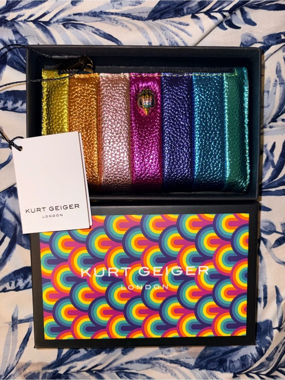 Kurt Geiger Metallic Rainbow Stripe Cardholder